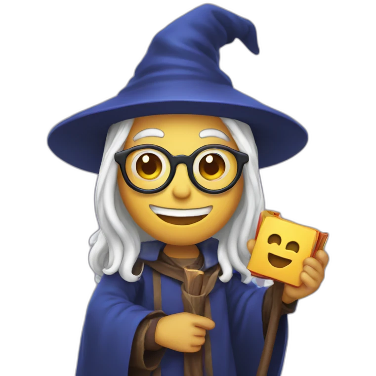 wizard holding the instagram app icon emoji
