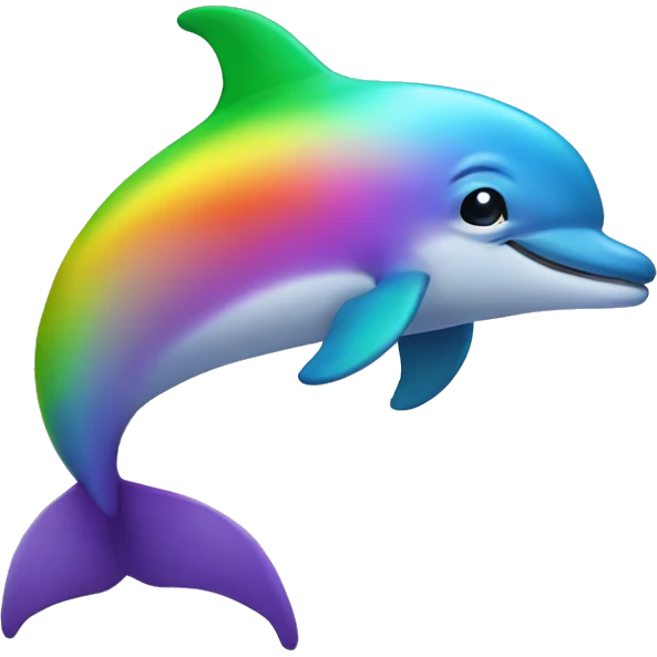Beautiful rainbow dolphin emoji