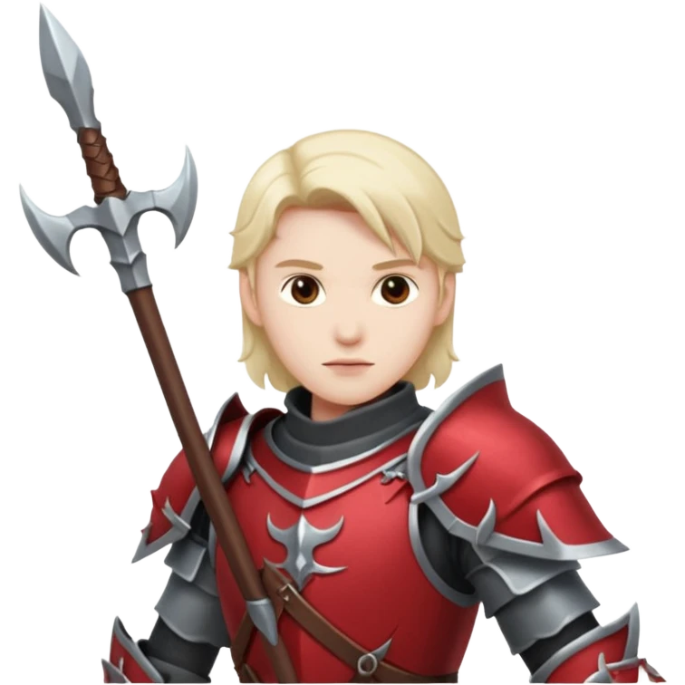 War + crimson armor + halberd emoji