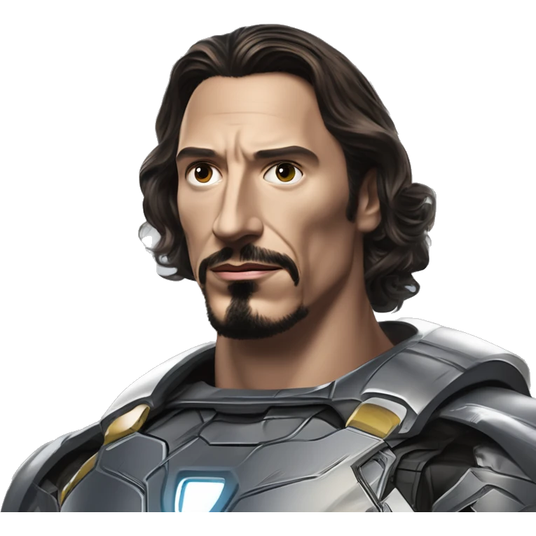 IKEA co-worker Iron Man Zlatan in Marvel Avengers style, oil paint, mysterious eyes, intricate lips, masterpiece pose, odd perspective, beautiful, desirable, logical emoji