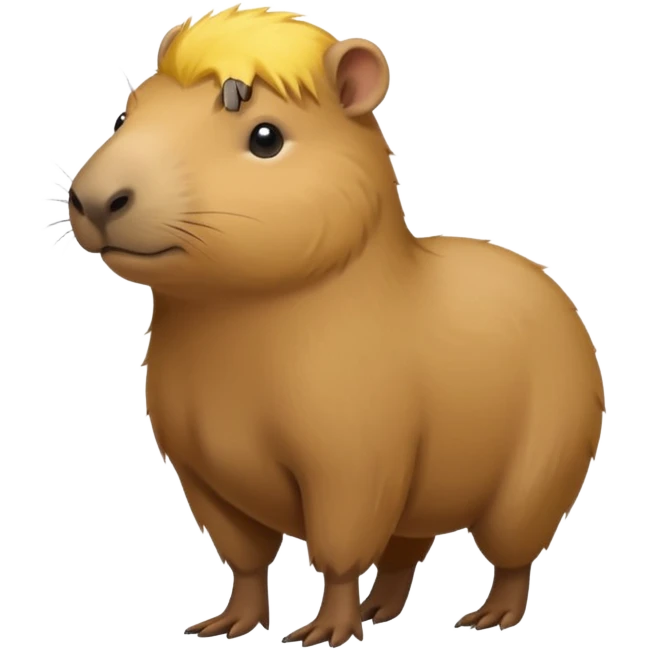 Capybara with yellow head hair, standing emoji