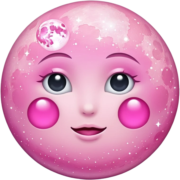 Pink sparkly moon emoji