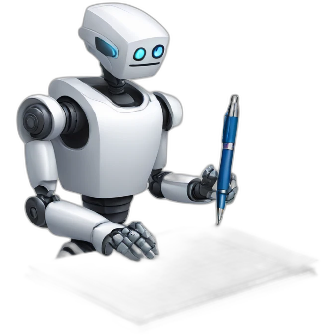 robot with pen and paper emoji