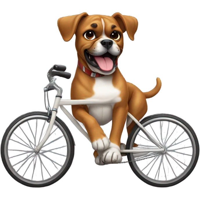 Boxer dog riding a bicycle  emoji