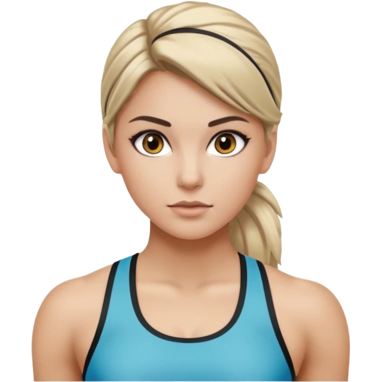 fitness girl, dark eyes, highlighted hair emoji