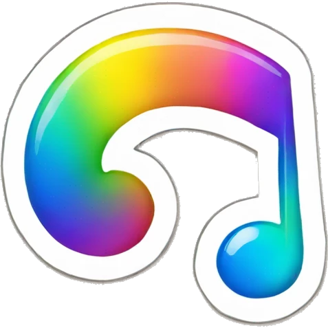music note rainbow sticker emoji