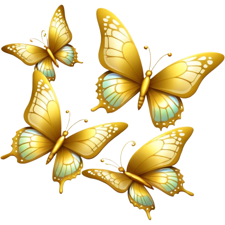 Swarm of gold butterflies emoji