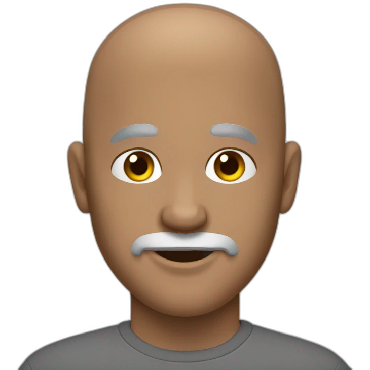 bald guy, gray goatee emoji