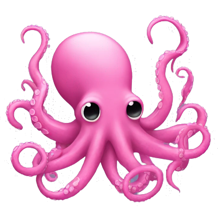 Pink octopus and pink crocodile together  emoji