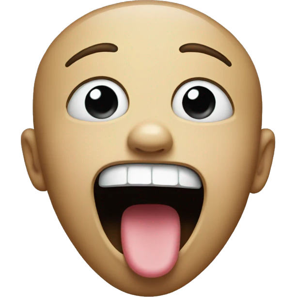 Looking up with tongue out emoji