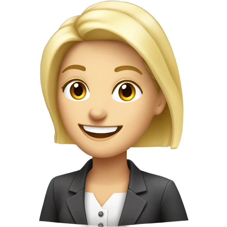 femme blonde qui est community manager et qui regarde son téléphone emoji