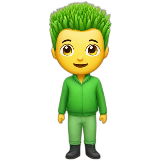 green sprouting wheat with boy emoji