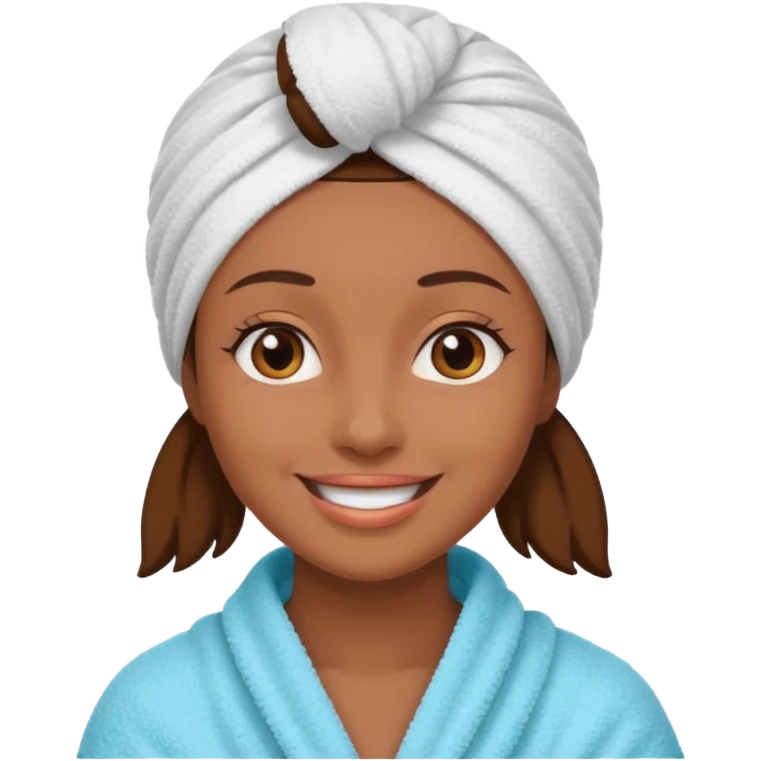 Mujer morena con una toalla en la cabeza  emoji