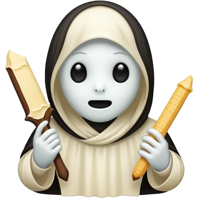 shy vanilla ghost with a vanilla bean emoji