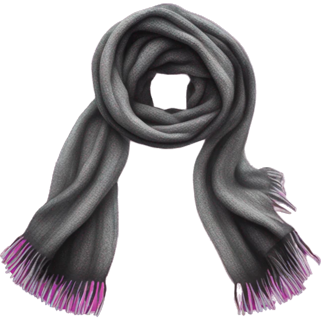 Realistic silver black and hot pink ombre winter scarf. emoji