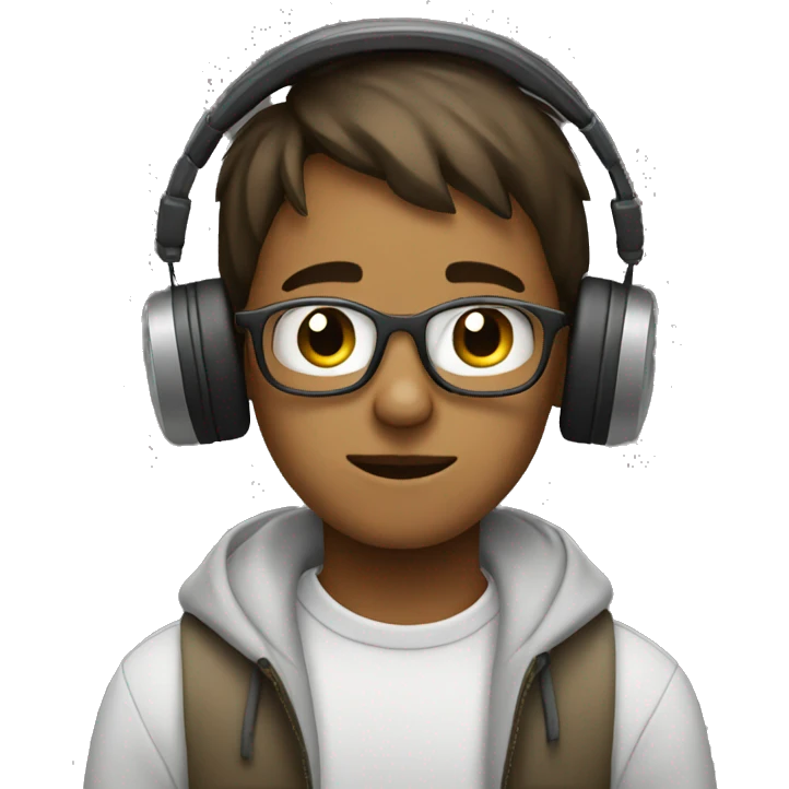 Boy listening music  emoji