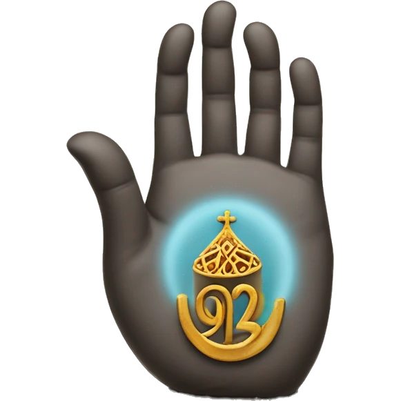 the hand of fatima with the sentence « 92i » wrote in the palm of the hand emoji