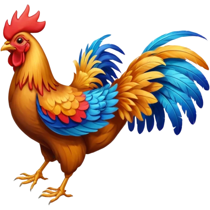 rooster flying glider emoji