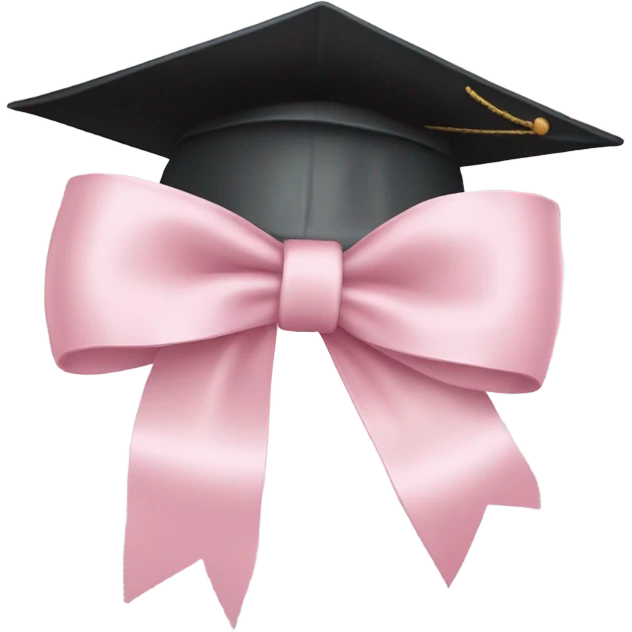 College degree hat with a light pink bow emoji