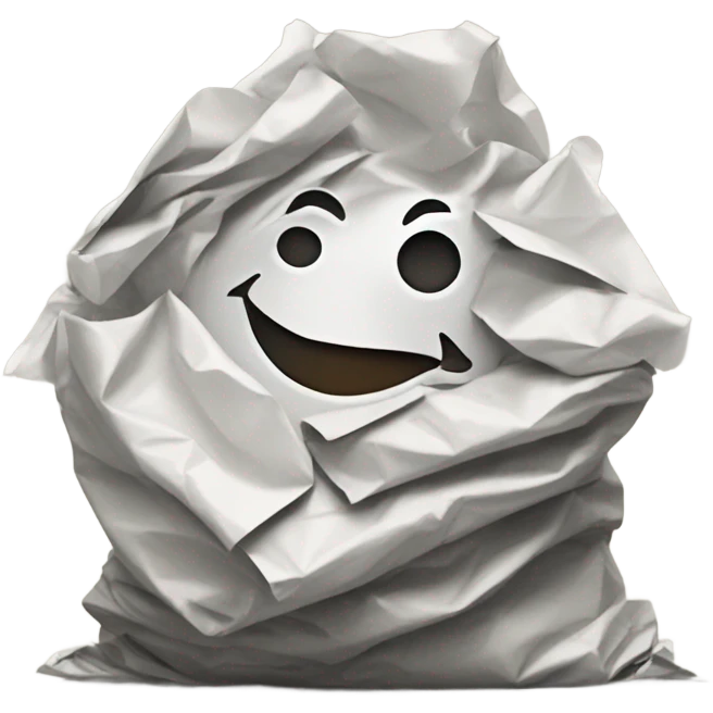 a crumbled paper on trash emoji