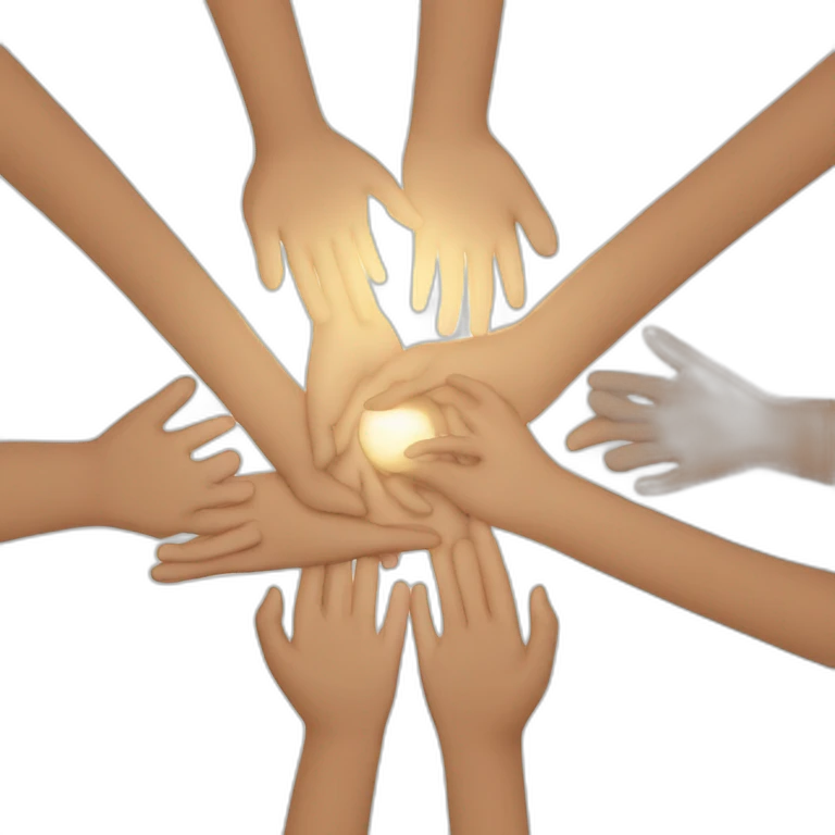 circle of light skin hands on each other emoji