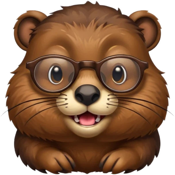 spectacled beaver with clotches emoji