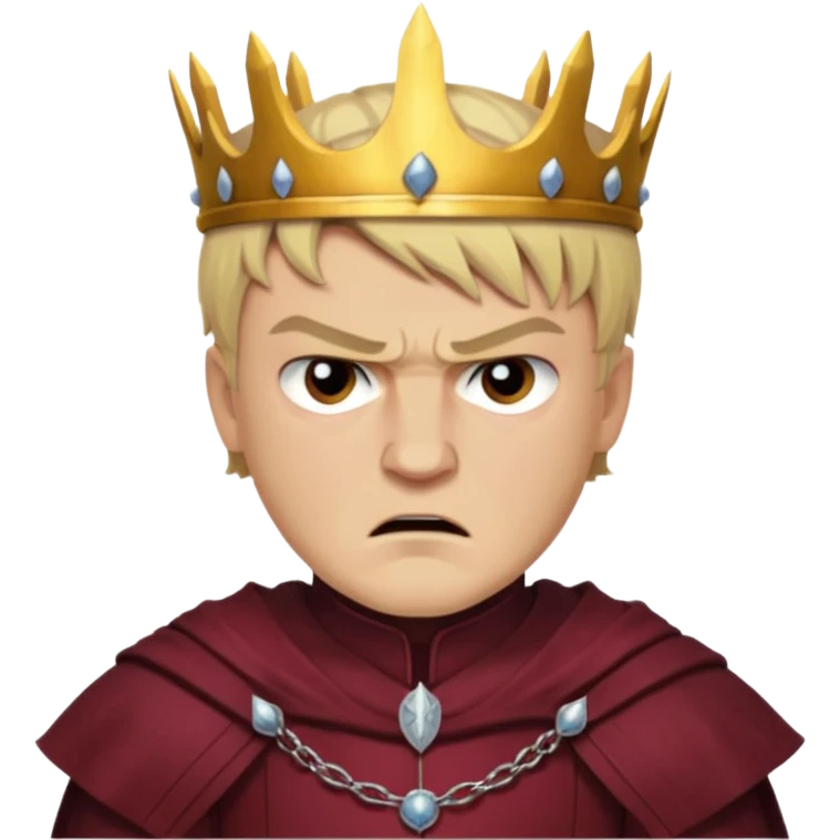 Joffrey Baratheon angry  from Games of throne character face only younger emoji