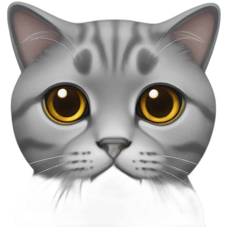 Grey Scottish fold funny cat emoji