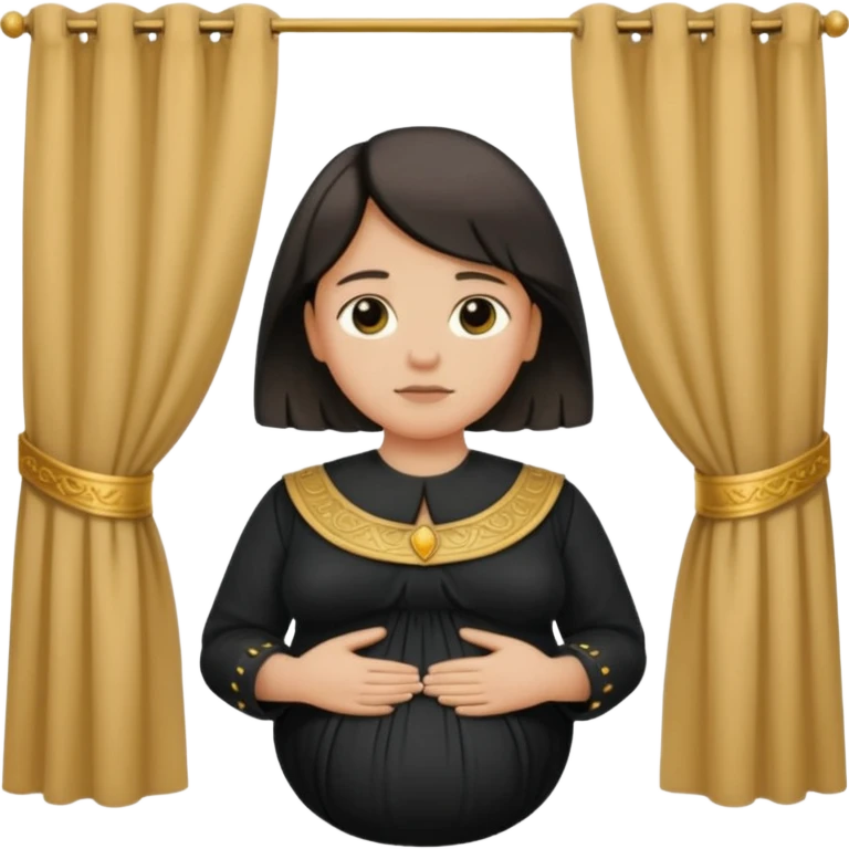 🫃 but with parted middle hair (curtains)  pregnant and in a roman collar  emoji