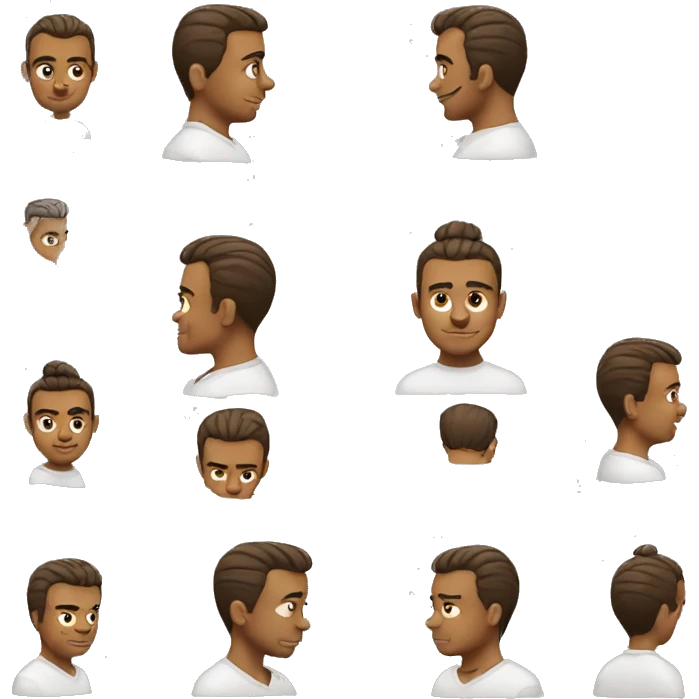 Man with a bun emoji