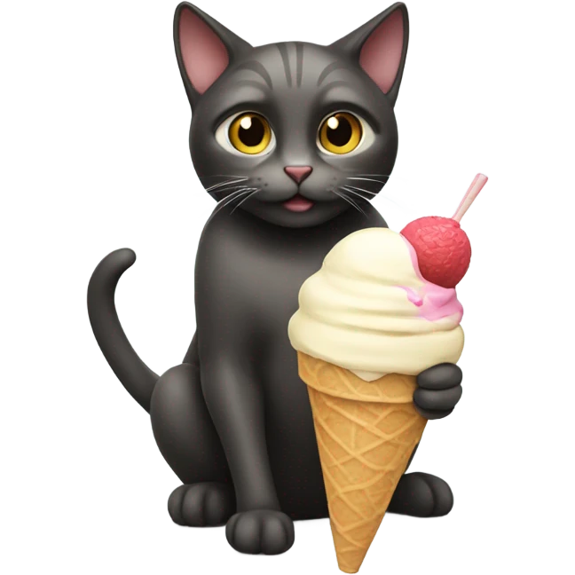 Cat eating ice cream emoji