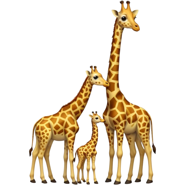 High resolution giraffe with its baby emoji