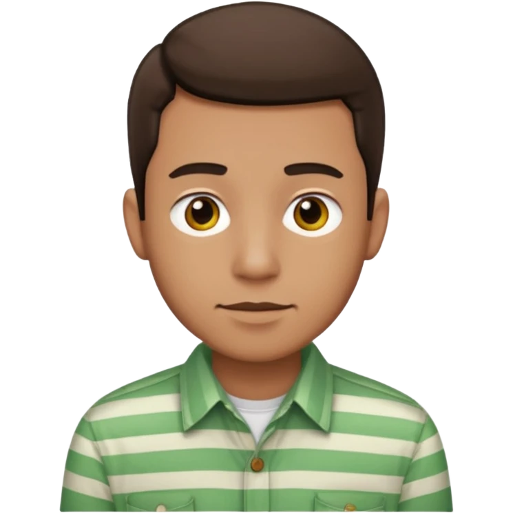 Man with green Striped Shirt not t shirt emoji