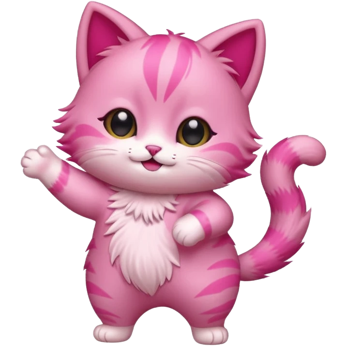 chibi anime pink cat dancing emoji