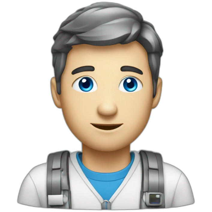 data nerd mountaineer with blue eyes emoji