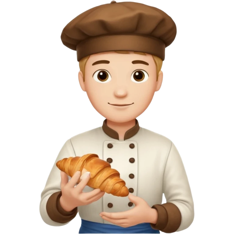 Young male baker – holding a croissant

 emoji