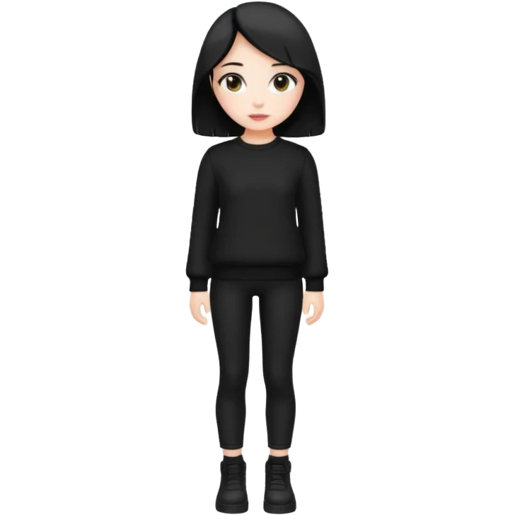 alt-girl в чёрной одежде в полный рост  emoji
