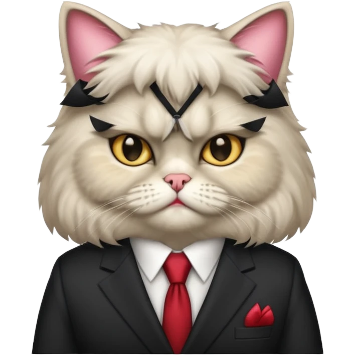 Female Persian cat who is a mob boss  emoji
