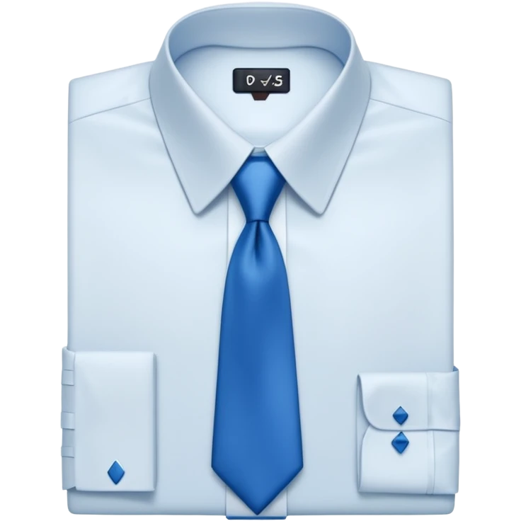 men's blue tie on white shirt, minimalism, no emojis or faces, iOS emoji style emoji