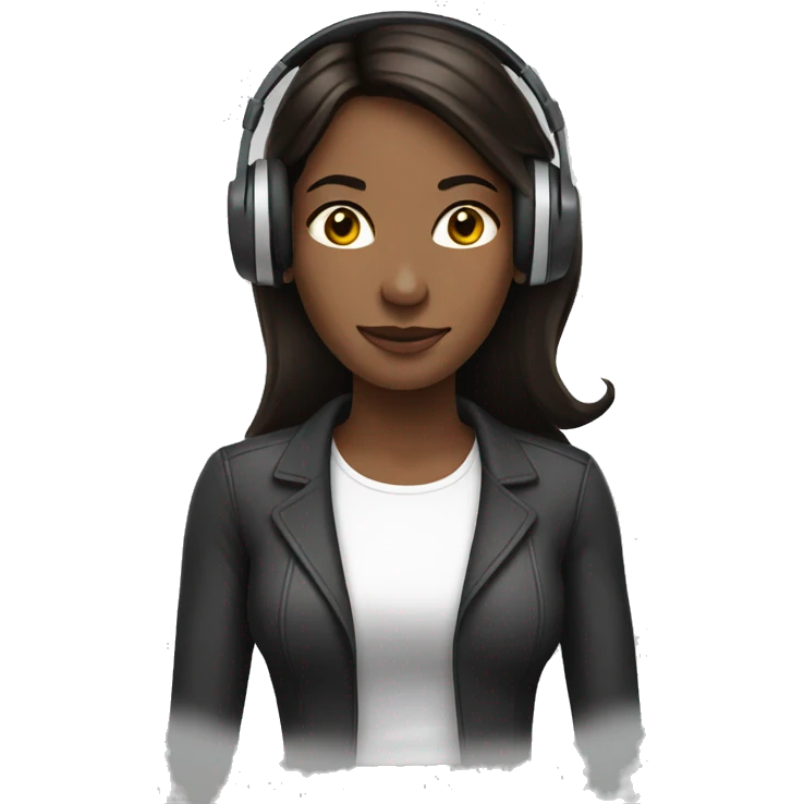 woman with headphones brunette emoji