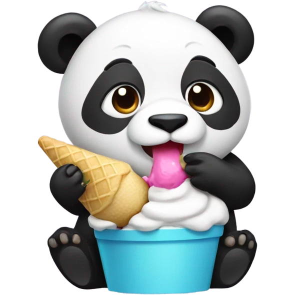 Panda eating ice cream emoji