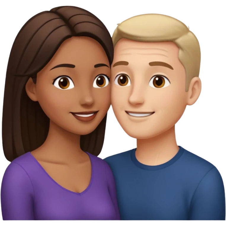 
Man head against woman head looking in their eyes emoji