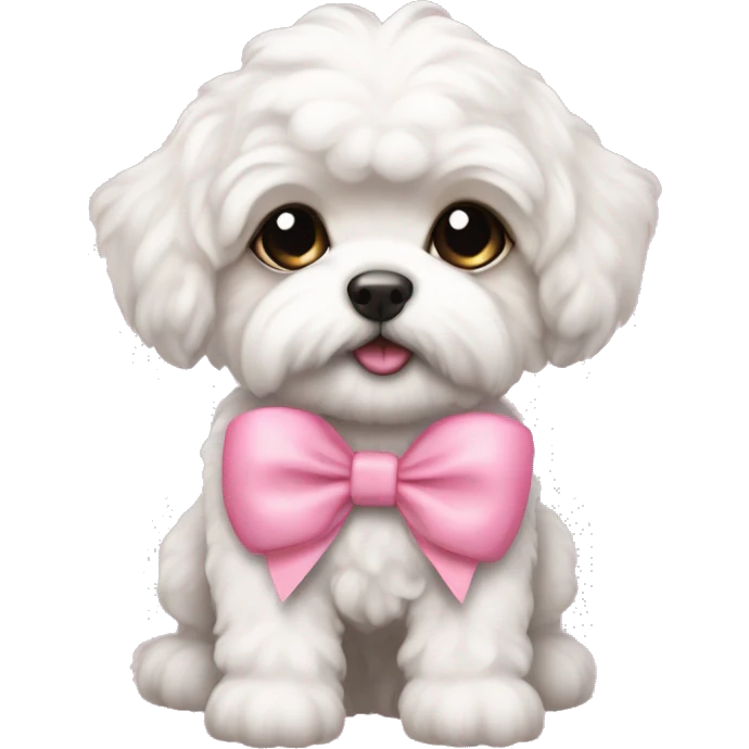 schichon puppy pink bow emoji