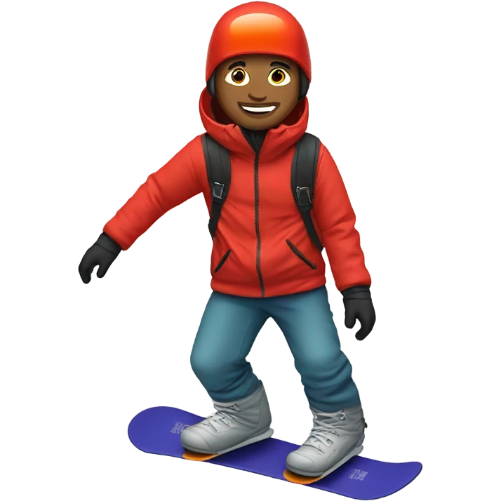 Male snowboarder red jacket  emoji