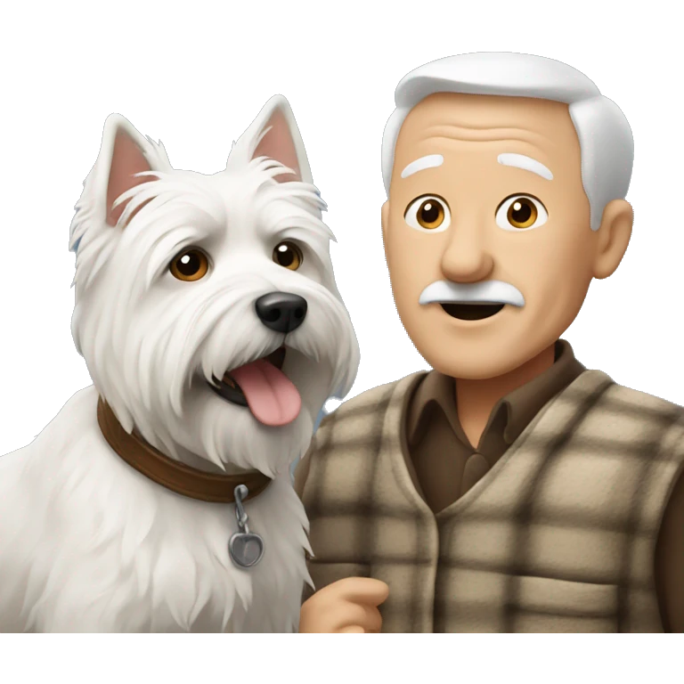 old man with west highland terrier emoji