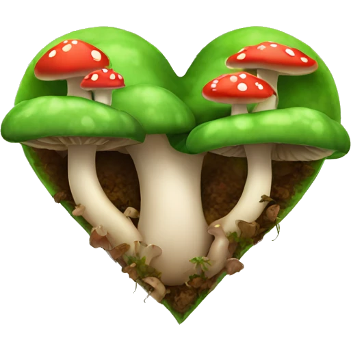 Heart with mushrooms growing out of it  emoji