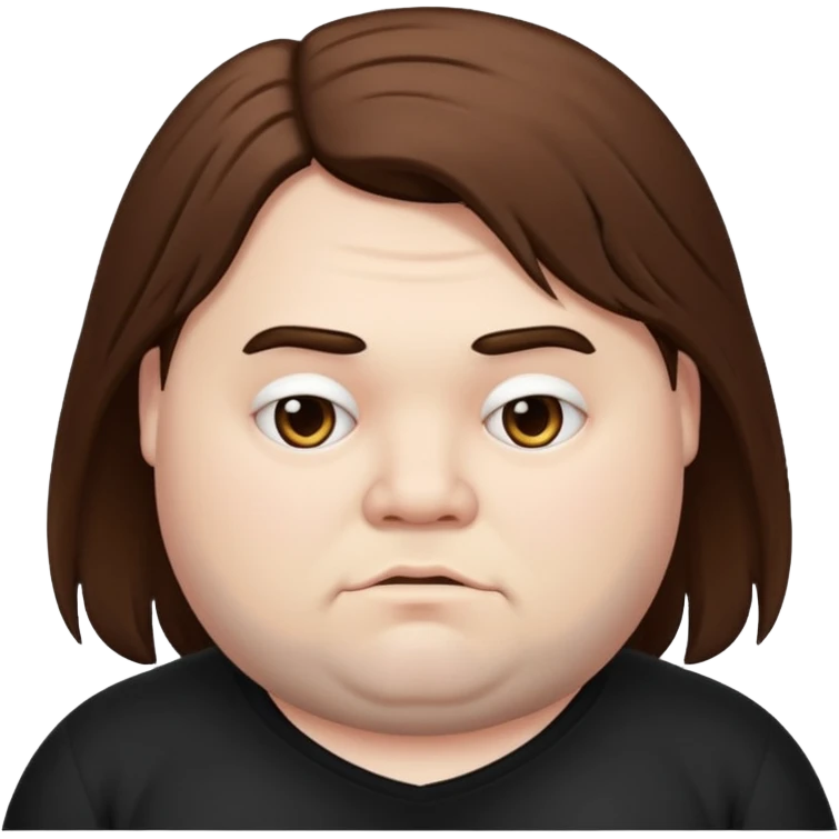 emo fat guy with long brown hair emoji