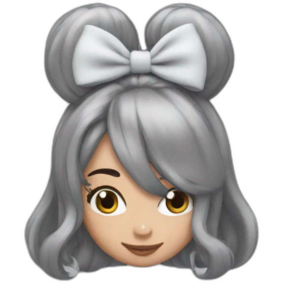 Minnie pelo gris chica emoji