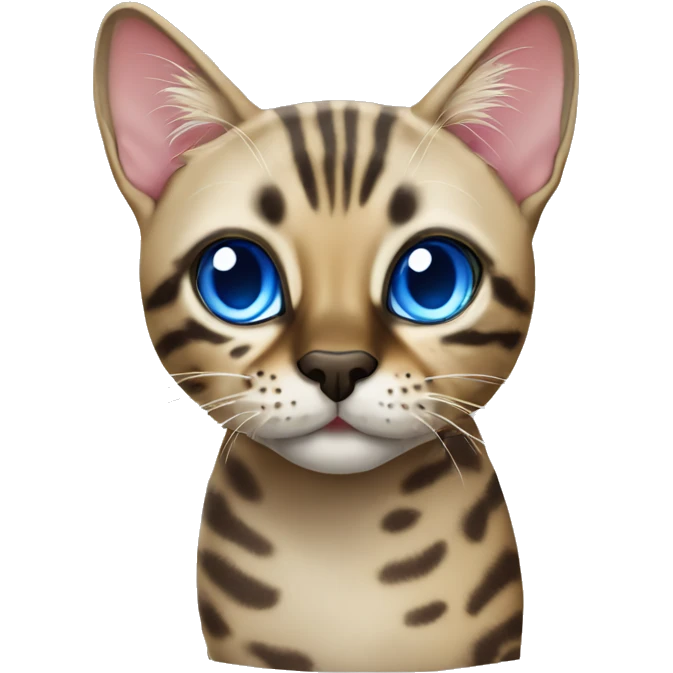 Seal Bengal cat with Blue eyes standing emoji