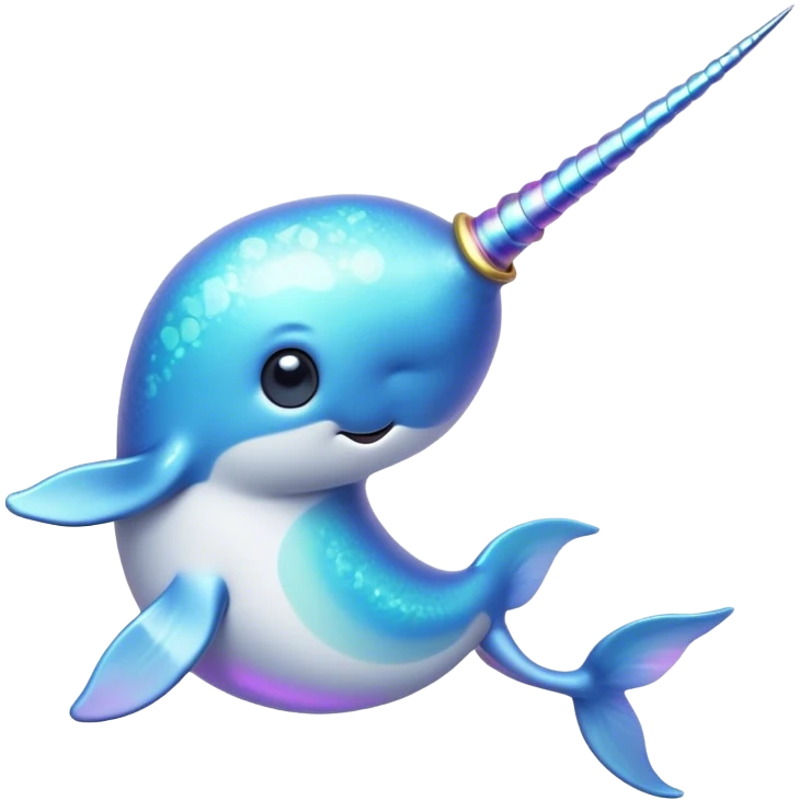 Cinematic Noble Narwhal Portrait Emoji, Poised and regal, with a sleek, iridescent body and a distinctive spiraled tusk, deep-set soulful eyes reminiscent of the ocean depths, Simplified yet sharp and sophisticated features, highly detailed, glowing with a soft, mystical glow, high shine, intelligent and enigmatic, stylized with an air of mythical allure, focused and graceful, soft glowing outline, capturing the essence of a watchful and confident sea unicorn that feels as though it could step out of the screen with effortless authority! emoji